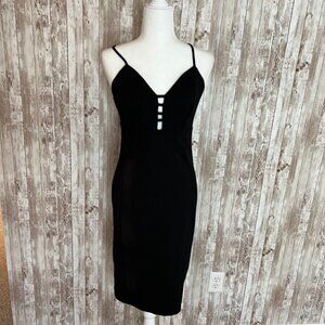 Women's Black Haute Monde Black Adjustable Strap Fitted Dress size Medium